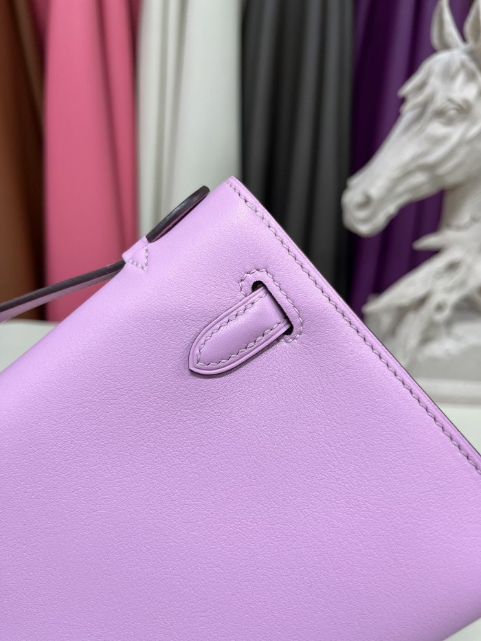 Kelly Pochette Swift Leather“22*12*7CM”-0301=