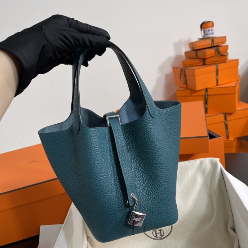 Picotin Lock 18 Clemence Leather Bag“18*18*13CM”-058=