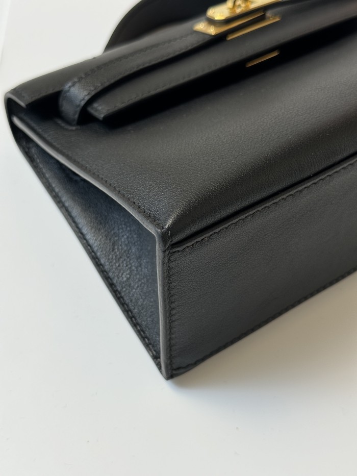Kelly Pochette Swift Leather“22*12*7CM”-0301=