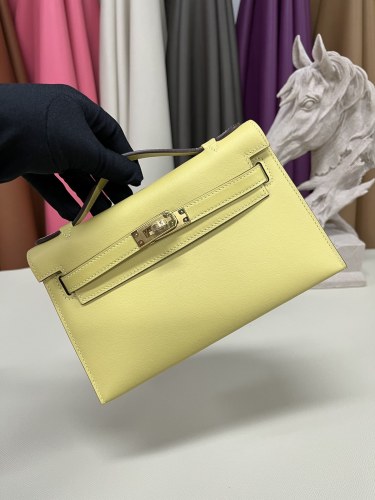 Kelly Pochette Swift Leather“22*12*7CM”-0301=