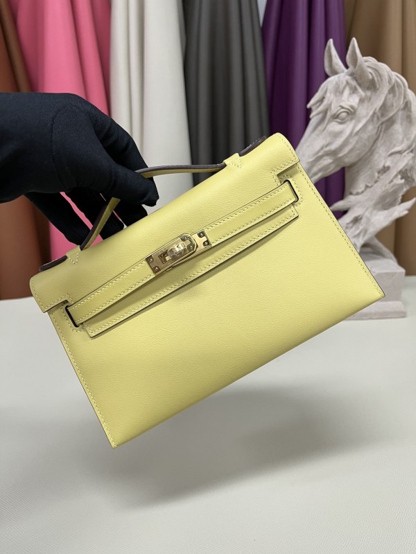 Kelly Pochette Swift Leather“22*12*7CM”-0301=