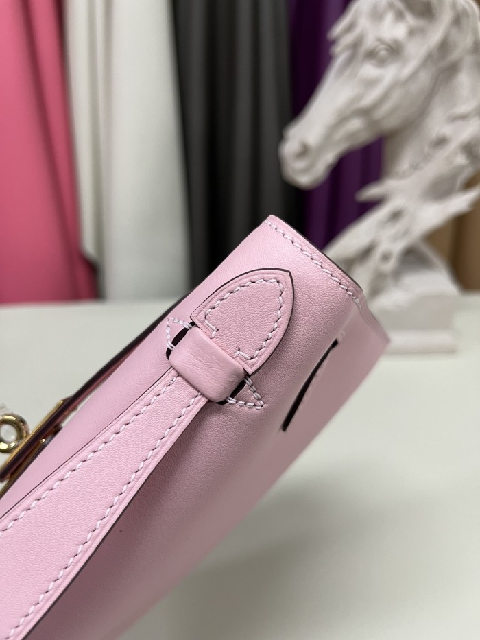 Kelly Pochette Swift Leather“22*12*7CM”-0301=