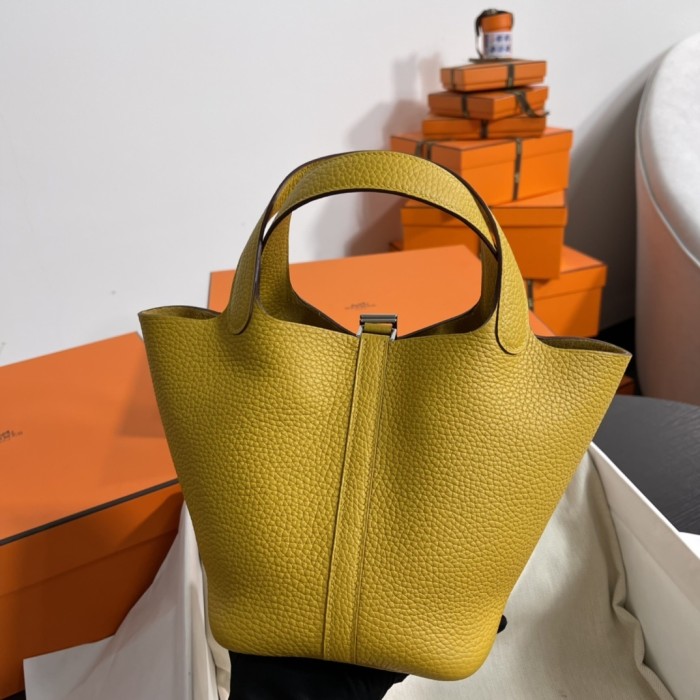 Picotin Lock 18 Clemence Leather Bag“18*18*13CM”-058=
