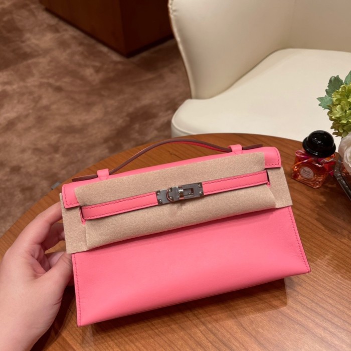 Kelly Pochette Swift Leather“22*12*7CM”-0301=