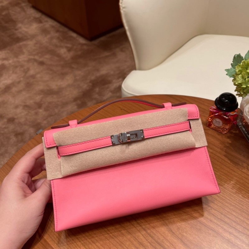 Kelly Pochette Swift Leather“22*12*7CM”-0301=