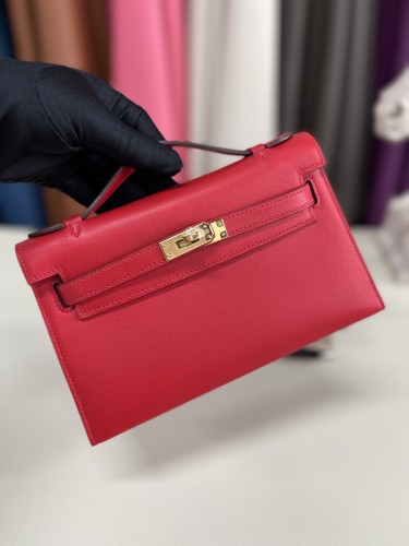 Kelly Pochette Swift Leather“22*12*7CM”-0301=