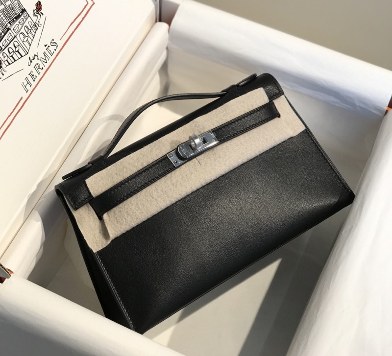 Kelly Pochette Swift Leather“22*12*7CM”-0301=