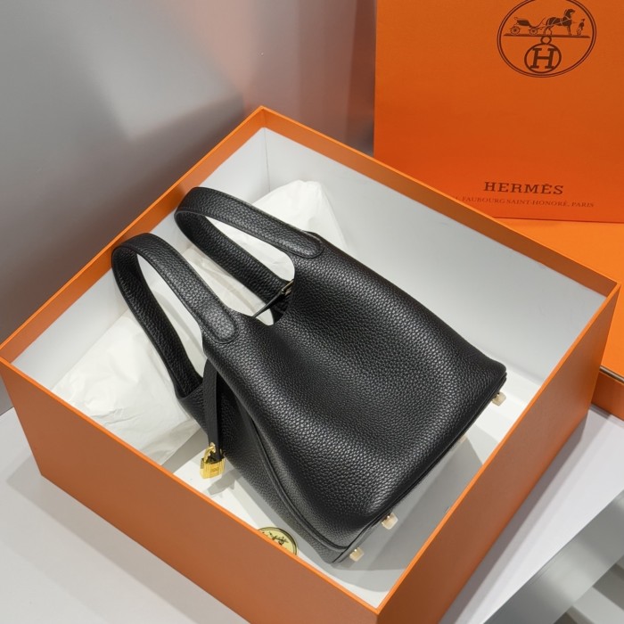 Picotin Lock 18 Bag Clemence Leather“18*18*18CM”-079=