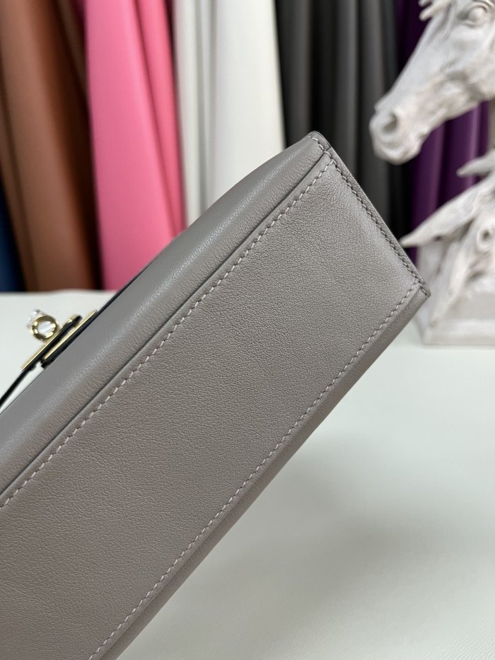 Kelly Pochette Swift Leather“22*12*7CM”-0301=