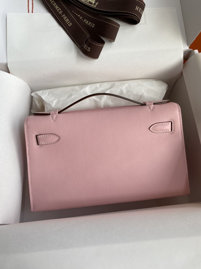 Kelly Pochette Swift Leather“22*12*7CM”-0301=