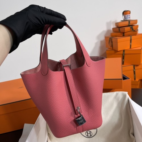 Picotin Lock 18 Clemence Leather Bag“18*18*13CM”-058=