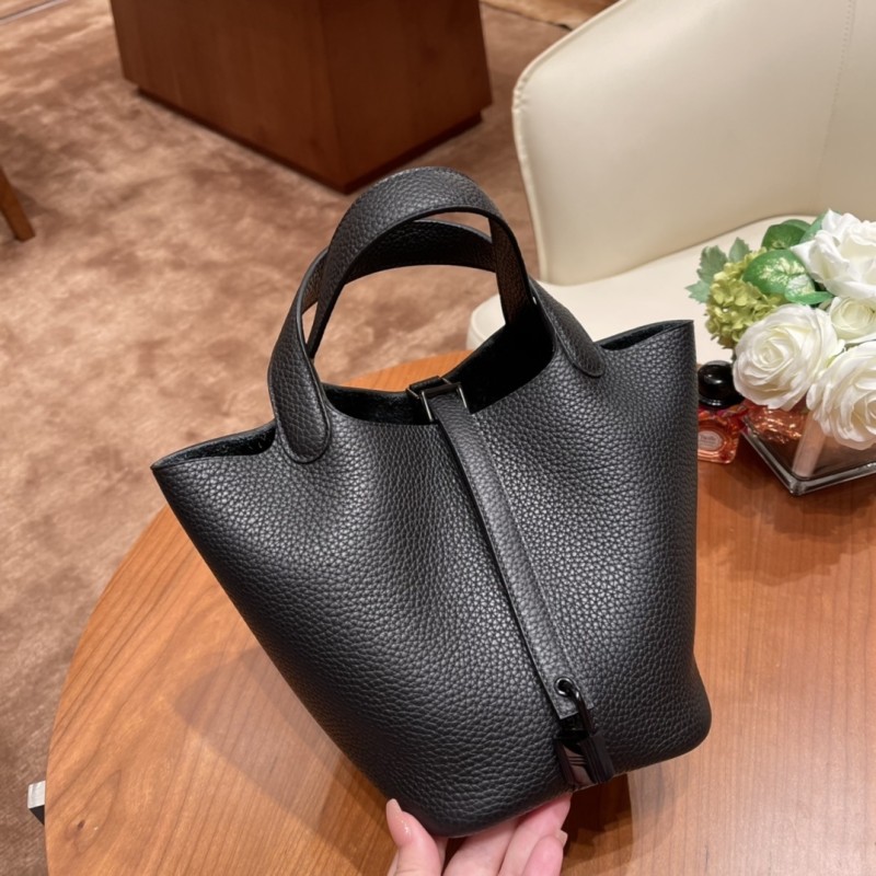Picotin Lock 18 Clemence Leather Bag“18*18*13CM”-058=