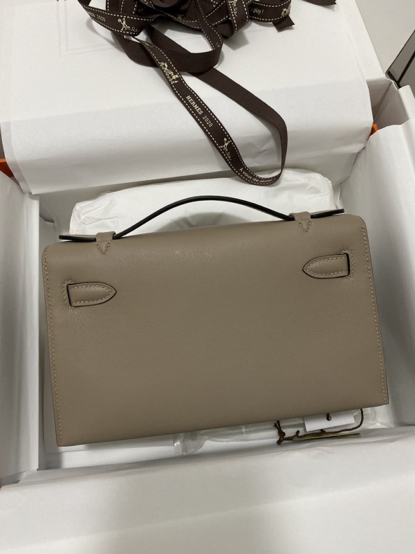Kelly Pochette Swift Leather“22*12*7CM”-0301=
