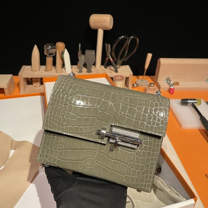 Verrou Chain Mini Bag 17 Alligator“17*14*4.2CM”-00801=