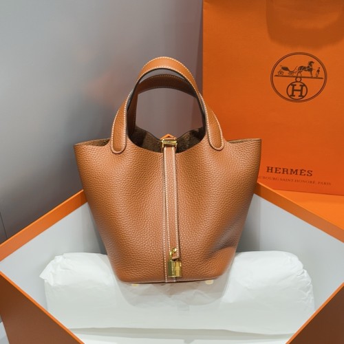 Picotin Lock 18 Bag Clemence Leather“18*18*18CM”-079=