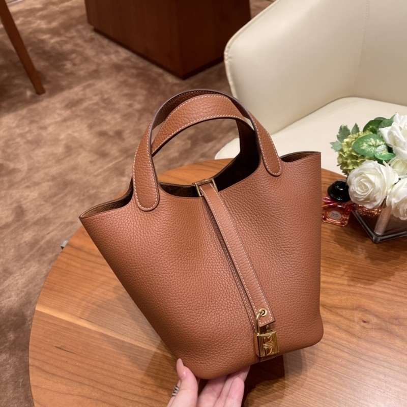 Picotin Lock 18 Clemence Leather Bag“18*18*13CM”-058=