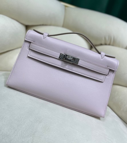 Kelly Pochette Swift Leather“22*12*7CM”-0301=