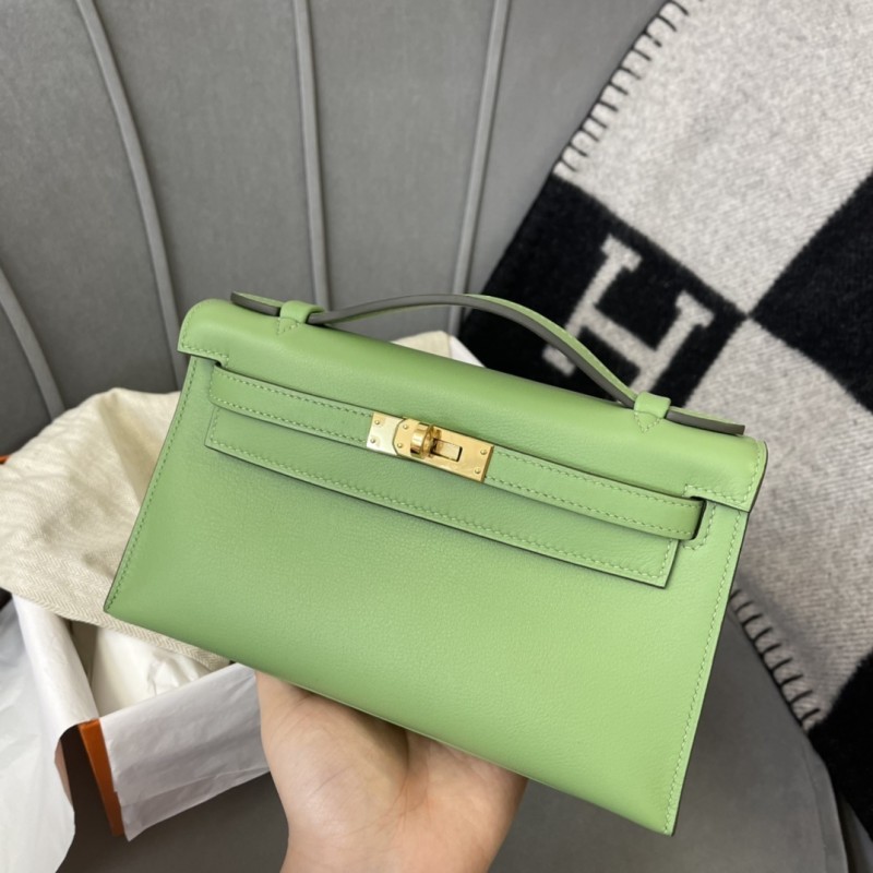Kelly Pochette Swift Leather“22*12*7CM”-0301=