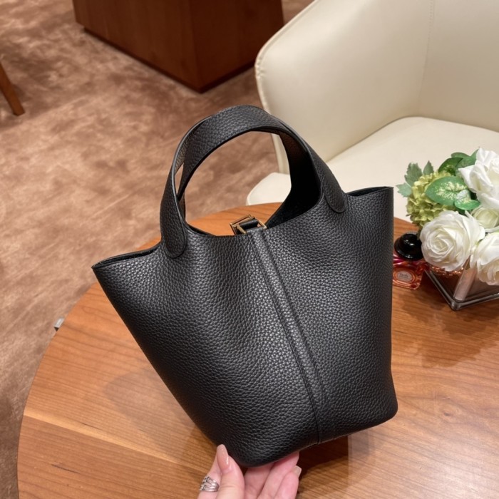 Picotin Lock 18 Clemence Leather Bag“18*18*13CM”-058=