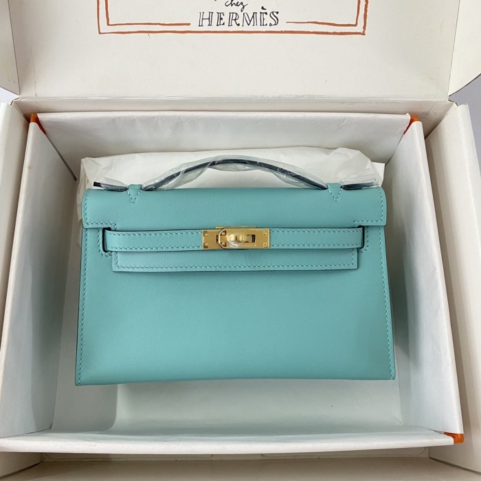 Kelly Pochette Swift Leather“22*12*7CM”-0301=