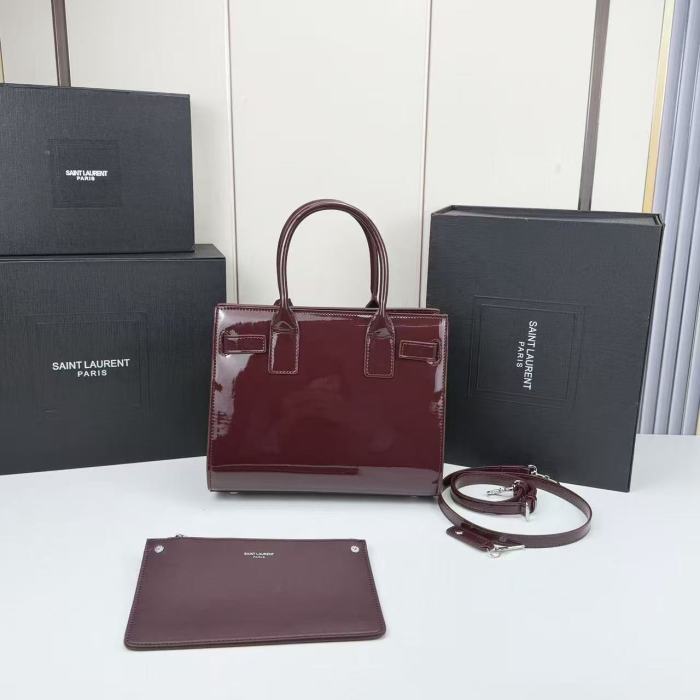Small Sac de Jour in Patent Leather (Bordeaux)“26*22*13.5CM”-087=