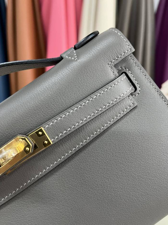 Kelly Pochette Swift Leather“22*12*7CM”-0301=