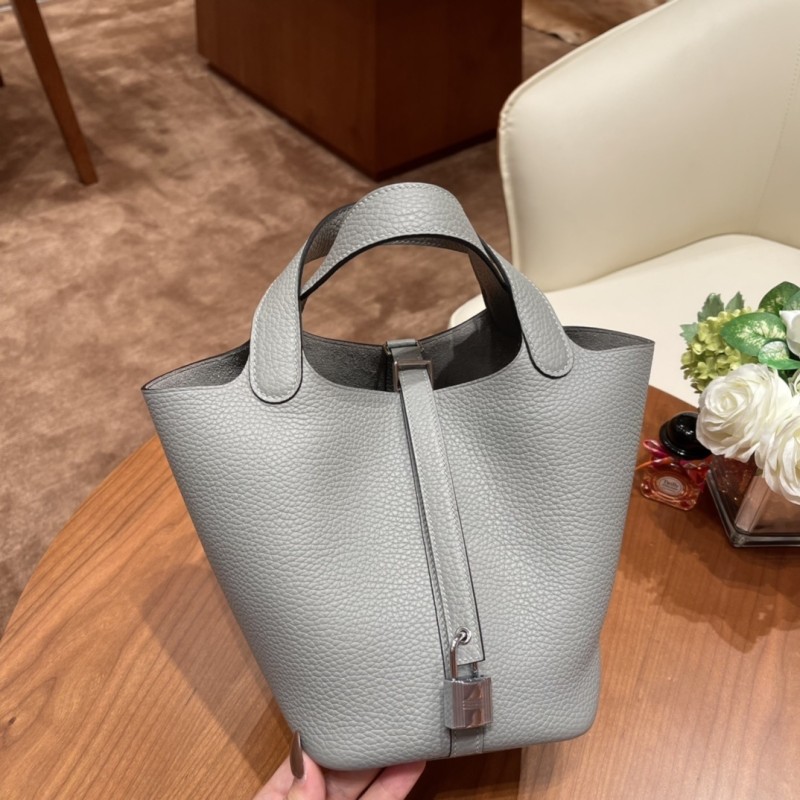 Picotin Lock 18 Clemence Leather Bag“18*18*13CM”-058=