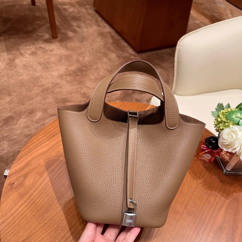 Picotin Lock 18 Clemence Leather Bag“18*18*13CM”-058=