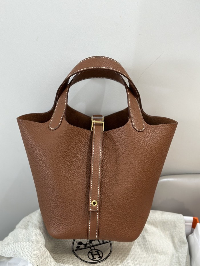 Picotin Lock 18 Clemence Leather Bag“18*18*13CM”-058=