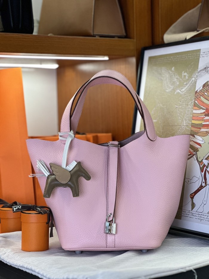 Picotin Lock 22 Bag Clemence Leather“22*22*22CM”-079=