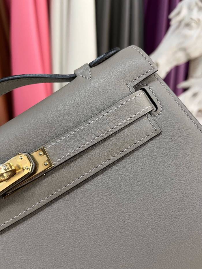 Kelly Pochette Swift Leather“22*12*7CM”-0301=