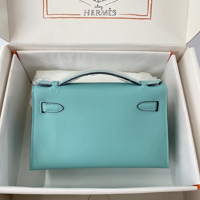 Kelly Pochette Swift Leather“22*12*7CM”-0301=