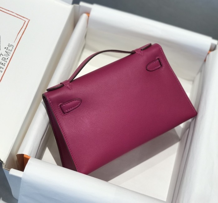 Kelly Pochette Swift Leather“22*12*7CM”-0301=