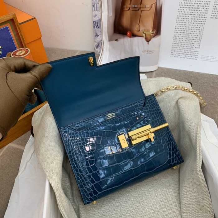 Verrou Chain Mini Bag 17 Alligator“17*14*4.2CM”-00801=