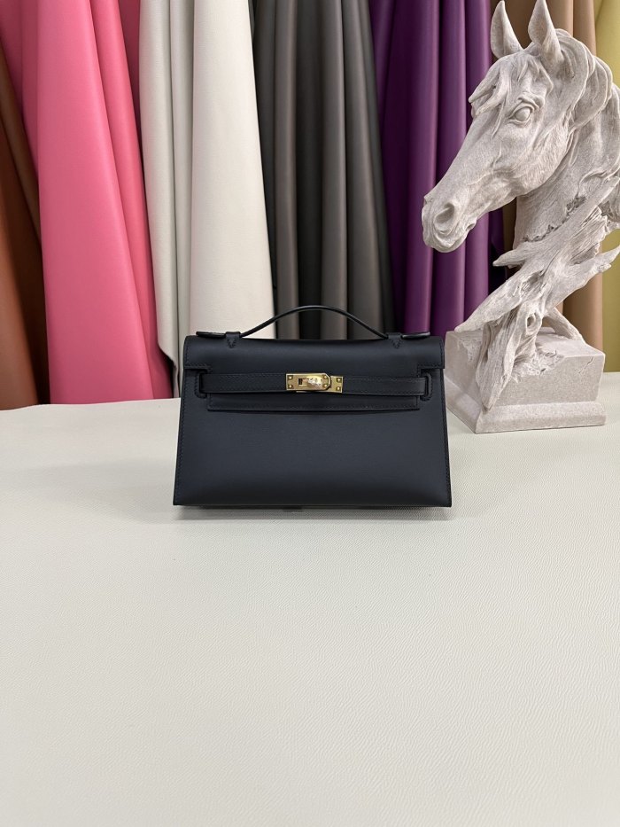 Kelly Pochette Swift Leather“22*12*7CM”-0301=