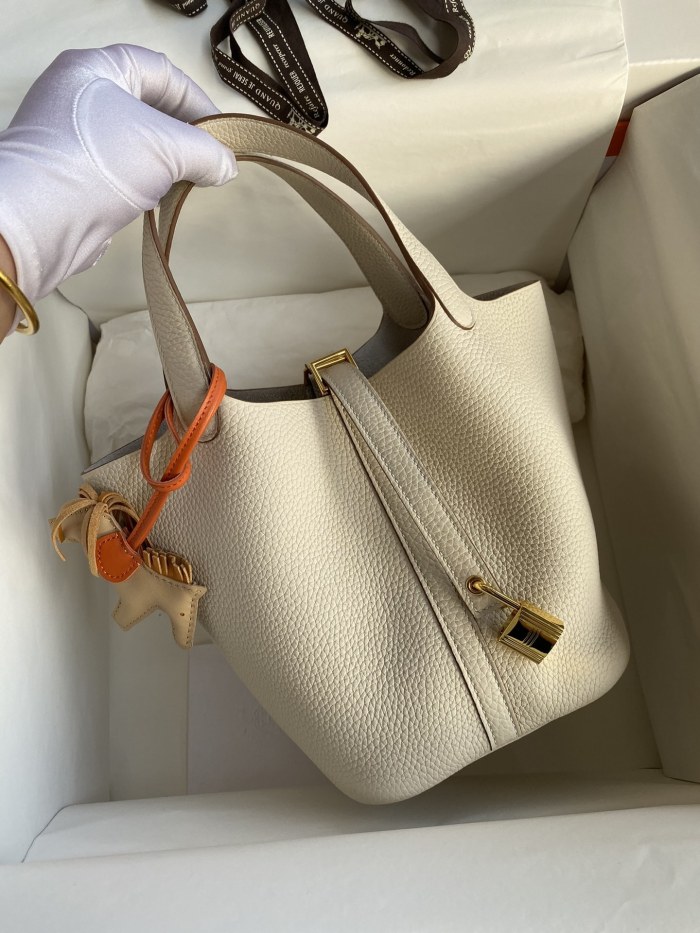 Picotin Lock 18 Bag Clemence Leather“18*18*18CM”-079=