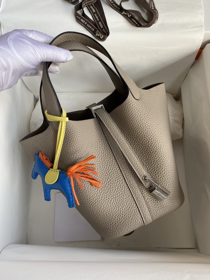 Picotin Lock 18 Bag Clemence Leather“18*18*18CM”-079=