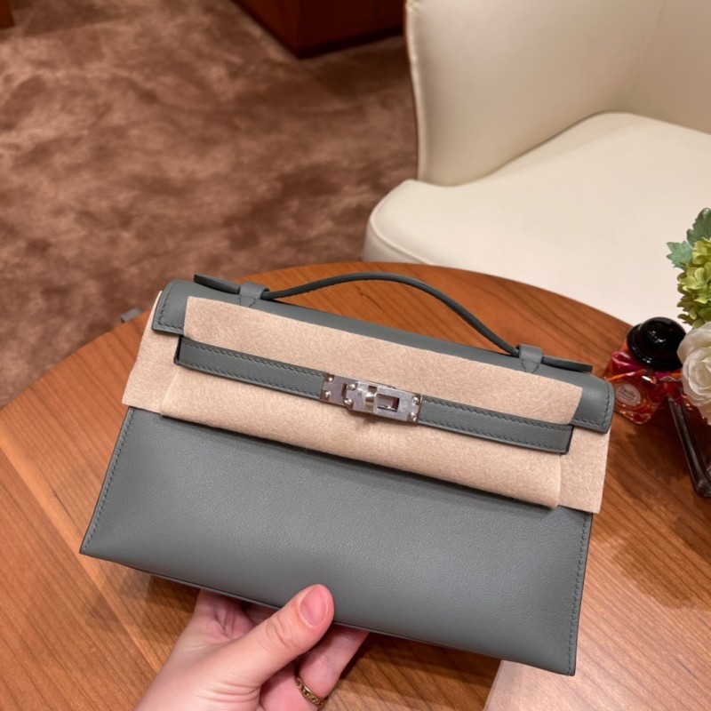 Kelly Pochette Swift Leather“22*12*7CM”-0301=