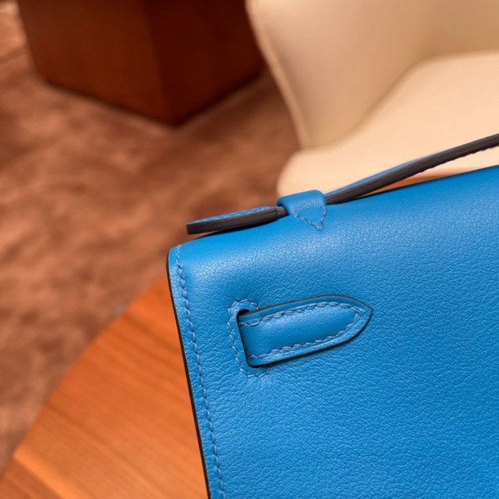 Kelly Pochette Swift Leather“22*12*7CM”-0301=