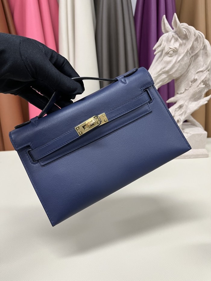 Kelly Pochette Swift Leather“22*12*7CM”-0301=