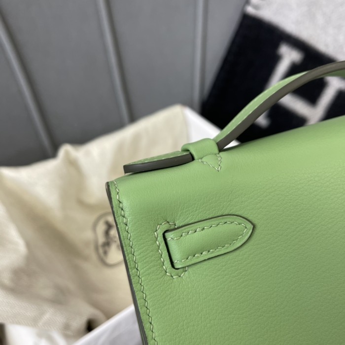 Kelly Pochette Swift Leather“22*12*7CM”-0301=