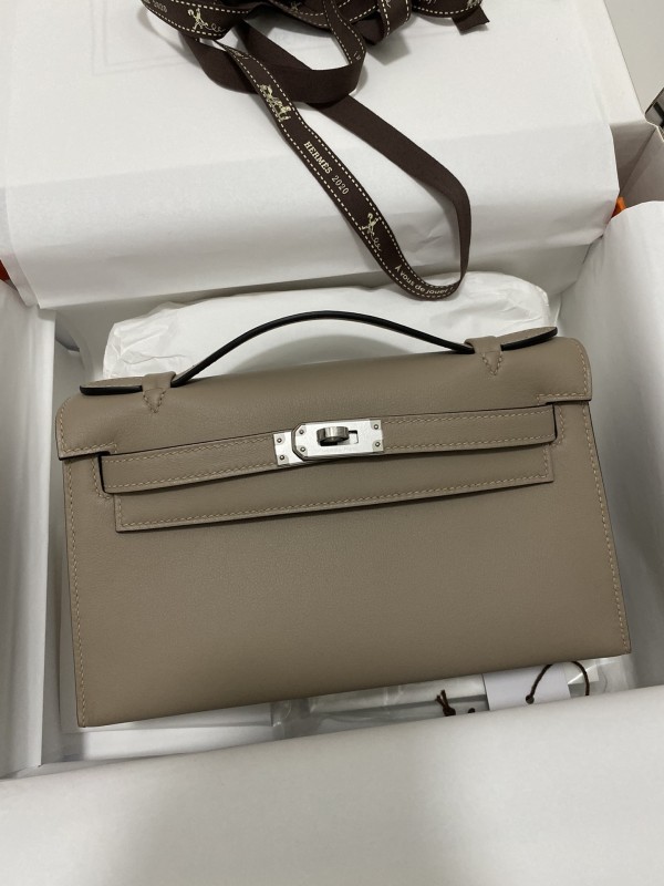 Kelly Pochette Swift Leather“22*12*7CM”-0301=