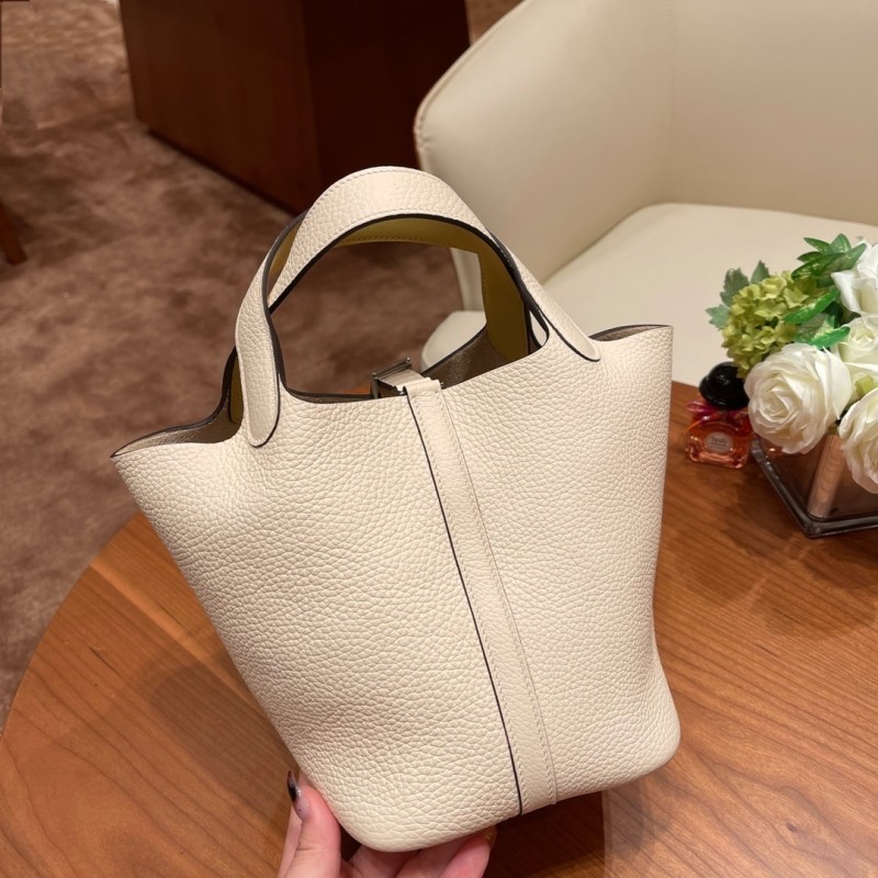 Picotin Lock 18 Clemence Leather Bag“18*18*13CM”-058=