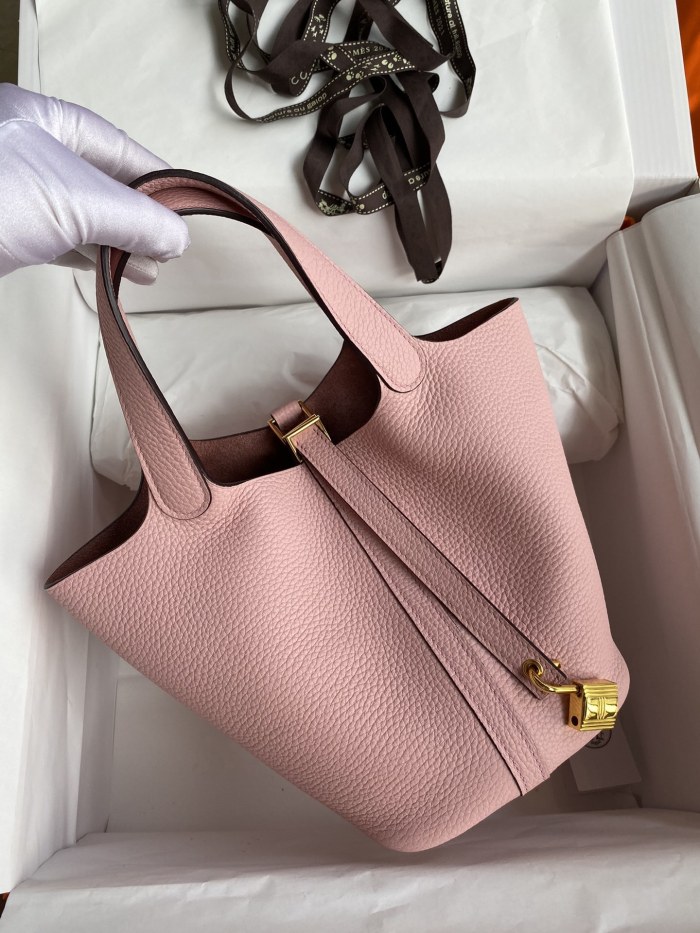 Picotin Lock 18 Bag Clemence Leather“18*18*18CM”-079=