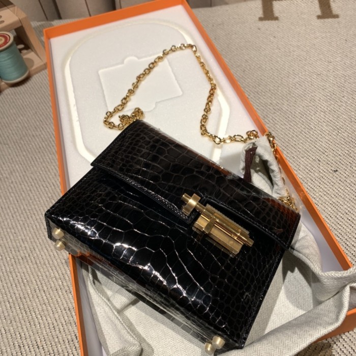 Verrou Chain Mini Bag 17 Alligator“17*14*4.2CM”-00801=