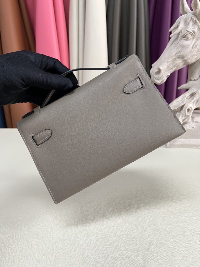 Kelly Pochette Swift Leather“22*12*7CM”-0301=