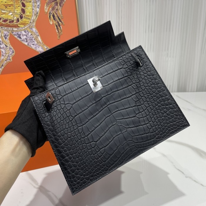Kelly Danse  Alligator Matte“22*17*7CM”-00301=