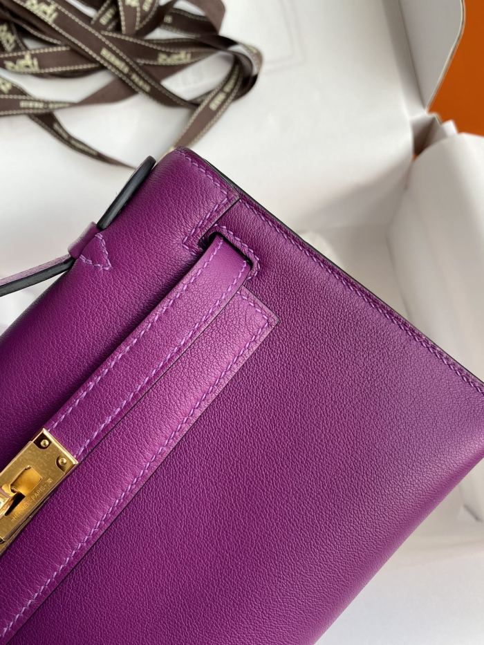 Kelly Pochette Swift Leather“22*12*7CM”-0301=