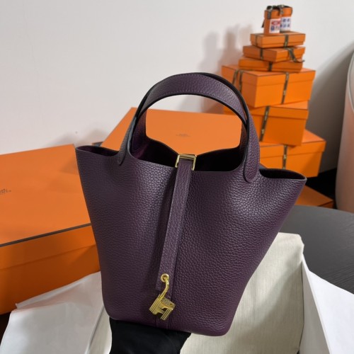 Picotin Lock 18 Clemence Leather Bag“18*18*13CM”-058=