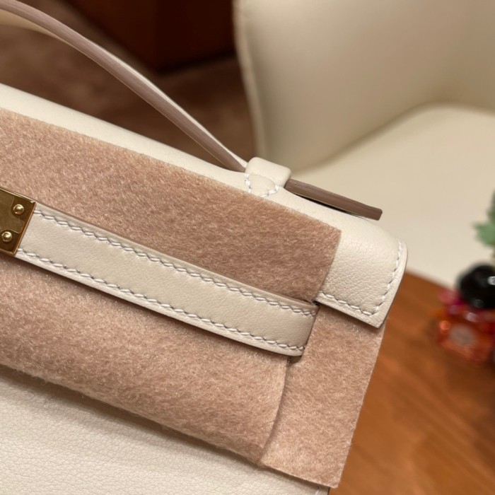 Kelly Pochette Swift Leather“22*12*7CM”-0301=